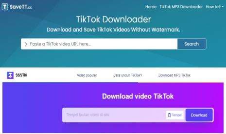 Cara Download Gratis Video dan Sound TikTok Tanpa Watermark menggunakan SaveTiktok dan SSSTiktok