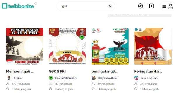 Cara Download Twibbon G30S PKI di Twibbonize dan Canva