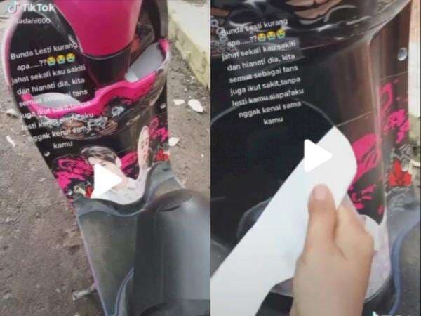 Kecewa Berat, Penggemar Lesti Kejora Ini Copot Stiker Rizky Billar dari Motornya!