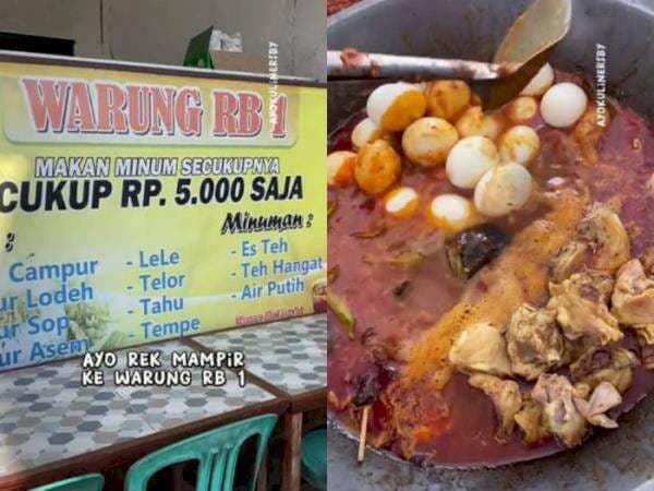 Jual Makan dan Minum Pasang Harga Rp5 Ribu, Pemilik Warung Ini Percaya Gak Bakalan Rugi