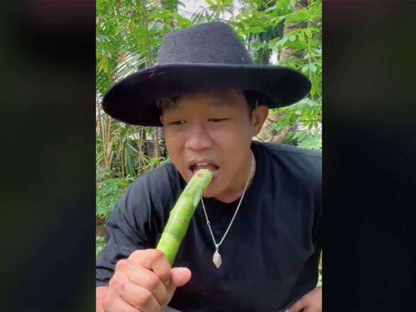 Paris Pernandes Nekat Makan Batang Tanaman Sri Rejeki, Hasilnya Jadi Begini!