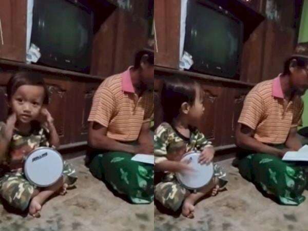 Aksi Bocah Cilik Mainkan Gendang Marawis, Disangka Baru Belajar Ternyata Udah Suhu!