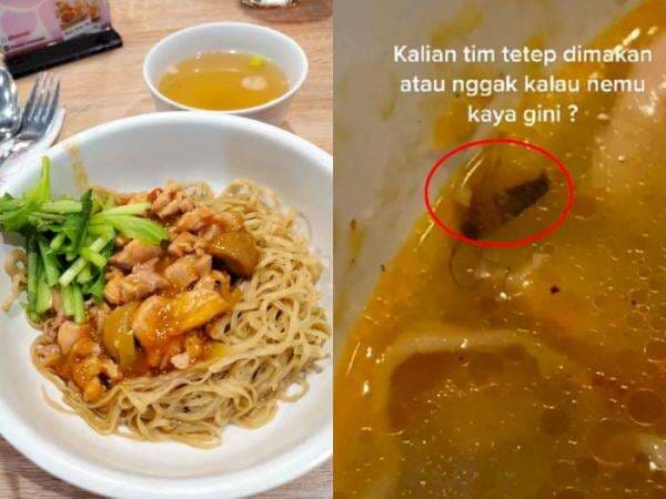 Duh! Beli Mie Ayam di Resto Ternama, Cewek Ini Nemu Kecoa di Mangkuknya: Dimakan Nggak Ya?