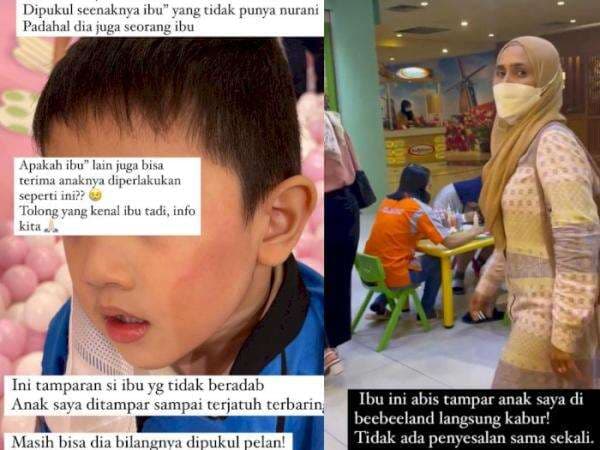 Viral Emak-Emak Tampar Bocah di Tempat Bermain, Pipi Memar Bikin Ortu Geram