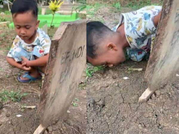 Nyesek, Momen Bocah Panggil-Panggil Ayah di Makam, Berharap Dijawab Bikin Mewek! Nyesek, Momen Bocah Panggil-Panggil Ayah di Makam, Berharap Dijawab Bikin Mewek!