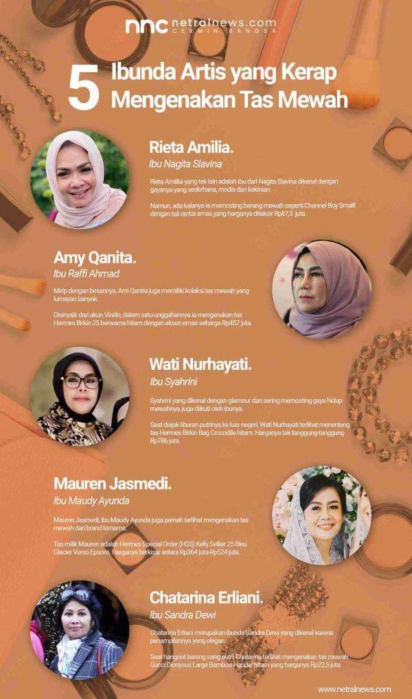 Lima Ibunda Artis yang Kerap Mengenakan Tas Mewah
