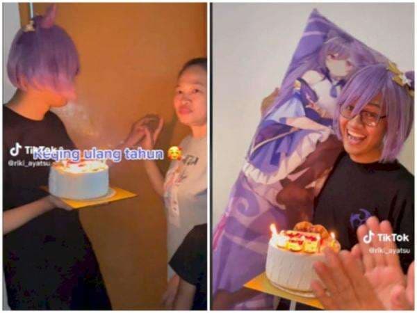 Wibu Akut! Pria Ini Rayakan Ulang Tahun Karakter Genshin Impact Bermana Keqing