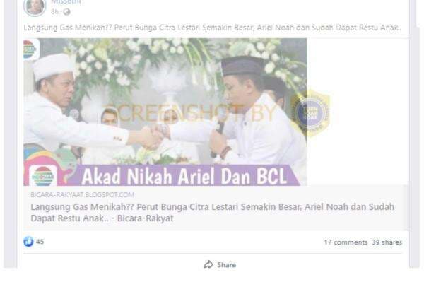 Hamil di Luar Nikah, Ariel NOAH dan BCL Menikah, Ternyata Begini Faktanya