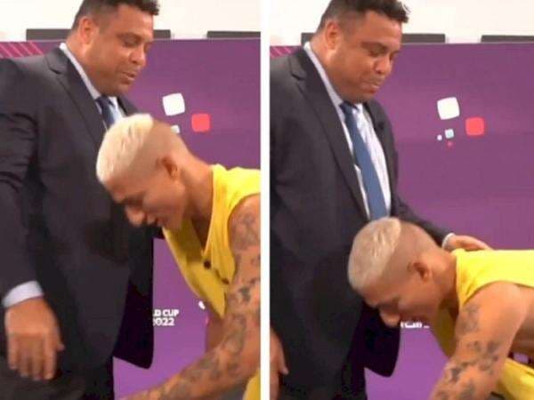 Kocak! Ingin Makin Gacor, Richarlison Usap-usap Kaki Ronaldo El Fenomeno