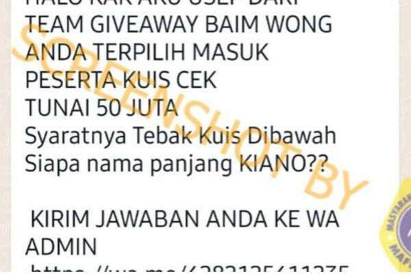 Baim Wong Bagi-Bagi Uang Rp 50 Juta, Hoaksnya Nggak Asyik