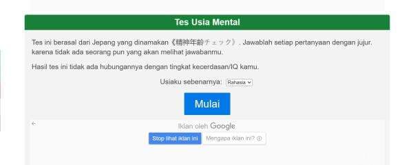 Lagi Viral Mental Age Test, Berikut Ini Penjelasan dan Cara Mainnya