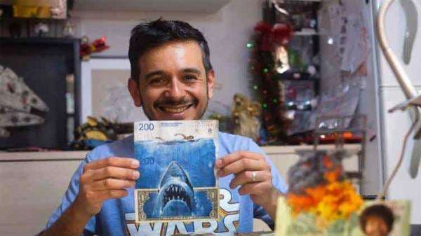 Dihajar Inflasi, Seniman Argentina Jadikan Uang Kertas Sebagai Media Lukis