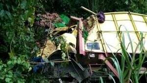 Diduga Rem Blong, Truk Pengangkut Air Mineral Terjun ke Jurang di Jalan Tanjung Sakti-Manna Bengkulu Selatan