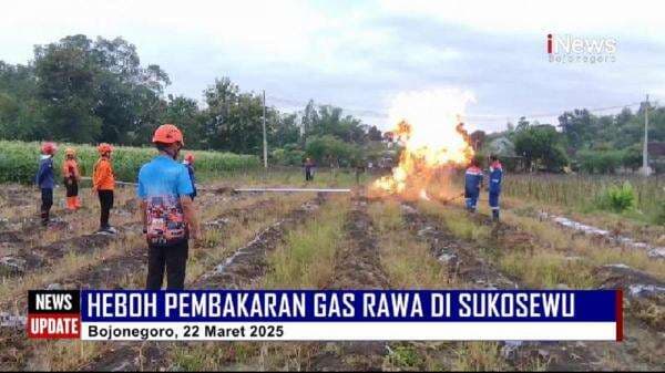 Detik-Detik Petugas Pertamina Nyaris Tersembur Api Pembakaran Gas di Sukosewu Bojonegoro