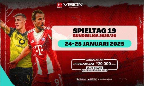 Klik di Sini! Cara Nonton Bundesliga 2025-2026 Matchday Ke-19 di Vision+