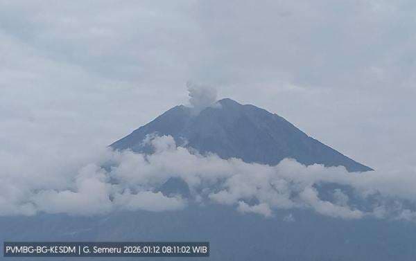 Gunung Semeru Erupsi Hari Ini, Kolom Abu Setinggi 400 Meter dari Puncak