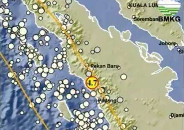 Gempa Hari Ini M 4,7 Guncang Agam Sumbar, Berpusat di Darat