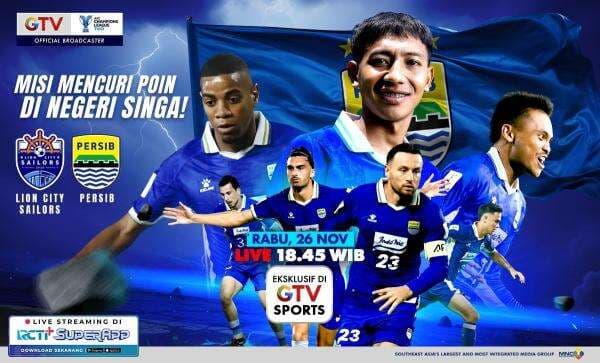 Live GTV Malam Hari! Ini Jadwal Siaran Langsung Lion City Sailors vs Persib Bandung di AFC Champions League 2 2025-2026