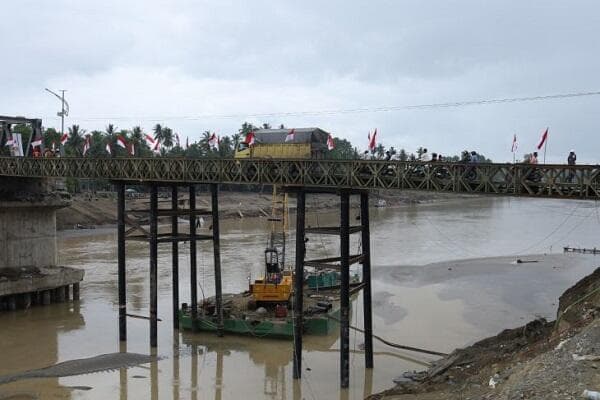 Jembatan Darurat Krueng Tingkem Dibuka, Akses ke Banda Aceh Kembali Terhubung