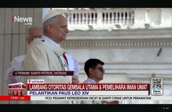 Paus Leo XIV Resmi Dilantik, Jadi Paus Pertama dari Amerika Serikat