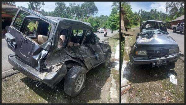 Mobil Tabrak Dua Rumah di Agam, Sopir Tewas di Tempat, Istri Luka Serius