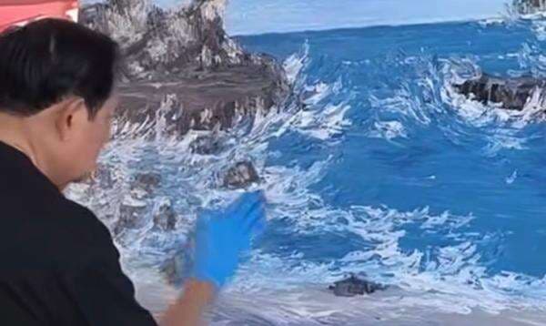 Momen SBY Melukis Pantai Klayar bersama Pelukis Jerman, Netizen: The Real Menikmati Pensiun