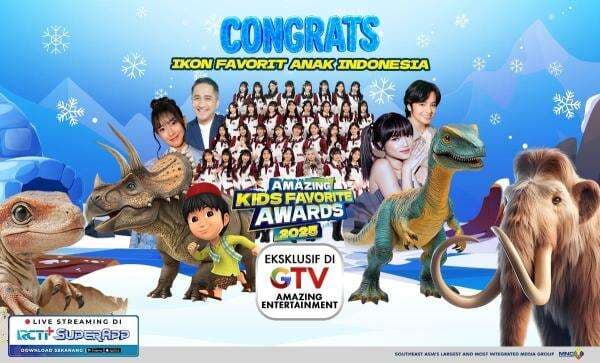 Spektakuler dan Bertabur Bintang, Ini Daftar Pemenang Amazing Kids Favorite Awards 2025 GTV