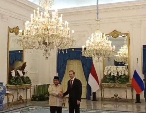 Prabowo Terima Kunjungan Wakil PM Rusia Denis Manturov Istana Merdeka