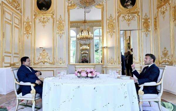 Begini Kebersamaan Prabowo saat Hadiri Santap Malam Bersama Presiden Prancis