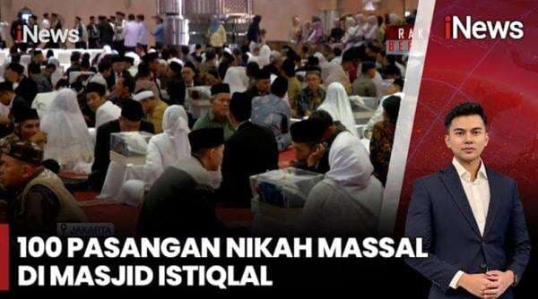Momen 100 Pasangan Ikat Janji Suci lewat Nikah Massal di Istiqlal