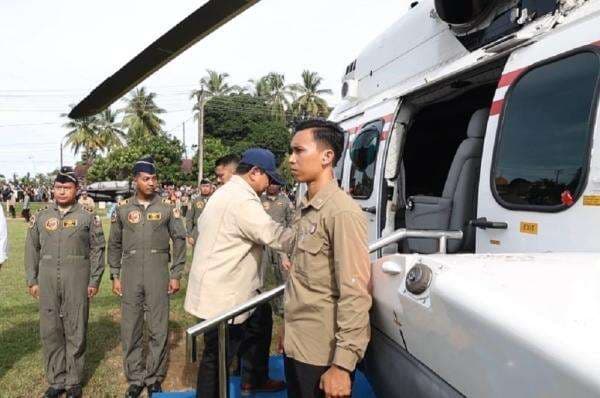 Setelah Tapsel, Prabowo Naik Helikopter Bertolak ke Aceh Tamiang