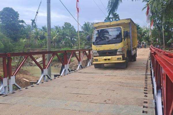 Jembatan Bailey Rampung, Akses Jalan di Aceh Utara Ini Kembali Terhubung