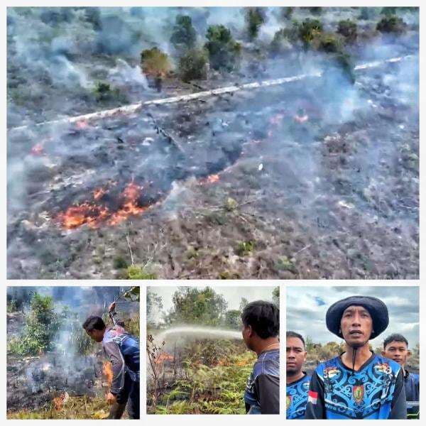 3 Hektare lahan Terbakar di Kapuas, Pemadaman oleh Tim Dishut kalteng terkendala  Sumber air