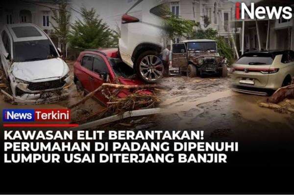 Penampakan Perumahan Elite di Padang Diterjang Banjir Bandang, Jalanan Dipenuhi Lumpur