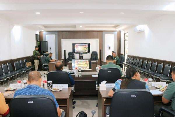 Kasrem 161/Wira Sakti Ikuti Rakornis TMMD Ke-124 Secara Virtual Bersama Aster Kasad