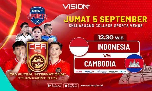 Jadwal dan Link Live Streaming Timnas Futsal Indonesia Vs Kamboja Eksklusif di VISION+!