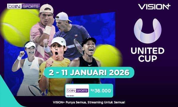 Jadwal dan Link Live Streaming United Cup 2026 di Vision+: Pemanasan Jelang Australia Open!