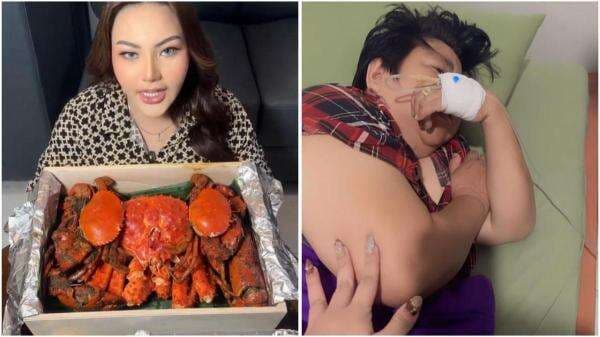 Lisa Mariana Sedih Ibunda Tercinta Dirawat di RS gegara Keracunan Kepiting Alaska