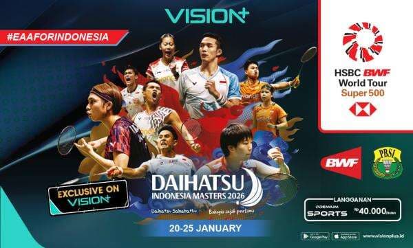 Jadwal Lengkap dan Link Live Streaming Indonesia Masters 2026, Saksikan di VISION+