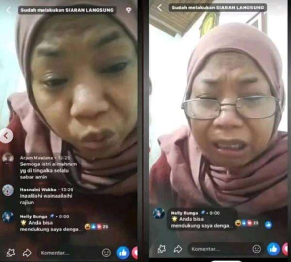 Viral Emak-Emak Live di Samping Jenazah Suami, Netizen: Ditunggu Livenya di Liang Lahat
