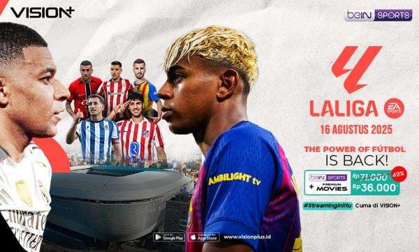 Saksikan Liga Spanyol 2025-2026 di Vision+: Barcelona, Real Madrid, hingga Atletico Madrid!