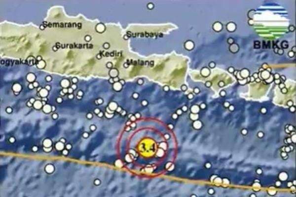 Gempa Hari Ini Magnitudo 3,4 Guncang Jember Jatim