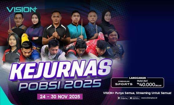 Jadwal dan Link Live Streaming Kejurnas POBSI 2025 di Vision+