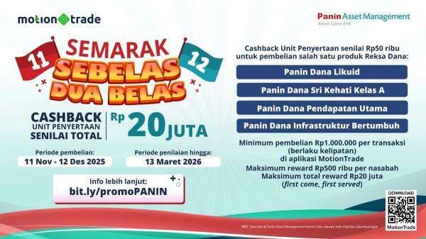 Ikuti Promo Semarak 11.12 dari Panin Asset Management di MotionTrade, Ada Cashback Menanti