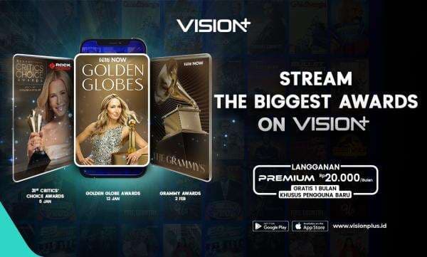 VISION+ Tayangkan Ajang Awards Dunia: Golden Globe hingga Grammys 2026