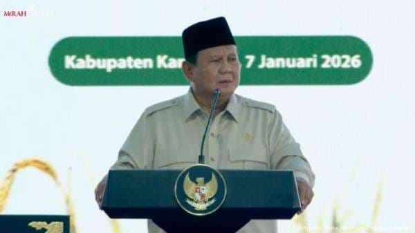 Hadiri Panen Raya, Prabowo: Tanah Indonesia Subur, Impor Pangan Sulit Diterima Akal