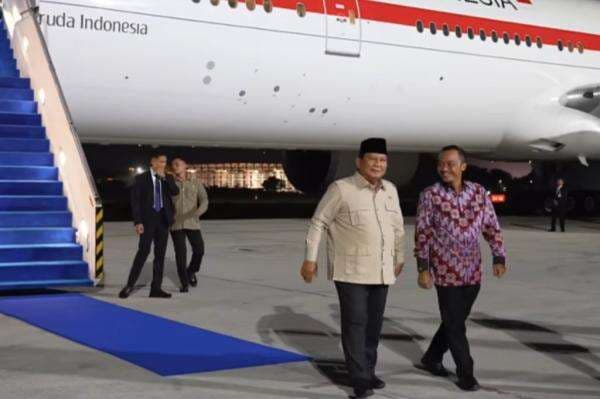Prabowo Tiba di RI usai Kunjungan 8 Jam di China