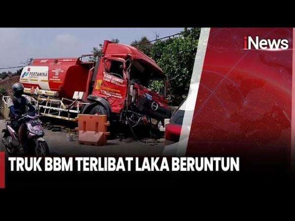 Truk Tangki BBM Tabrak Belasan Kendaraan di Bogor, Puluhan Orang Terluka