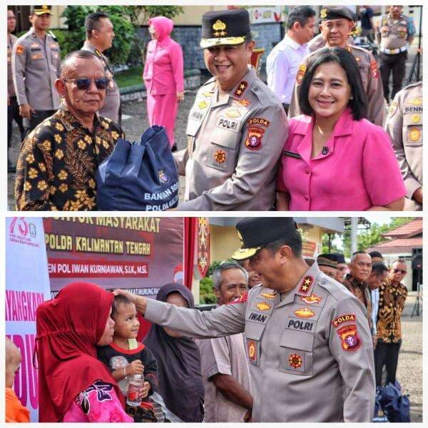 Kapolda Kalteng Pimpin Bakti Sosial dan Salurkan Bansos di Murung Raya Sambut Hari Bhayangkara ke-79
