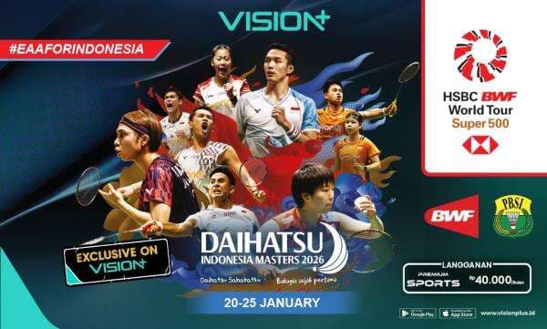 Jadwal dan Link Live Streaming Indonesia Masters 2026 di Vision+, Klik di Sini!